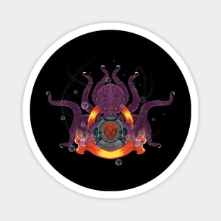 kraken illustration Magnet